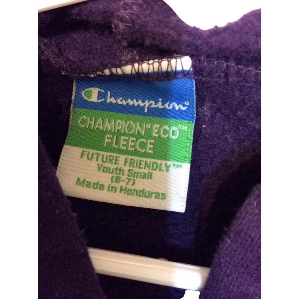CHAMPION Hooded Pullover Youth Small (6-7) Purple Cotton/Polyester - Picture 3 of 3